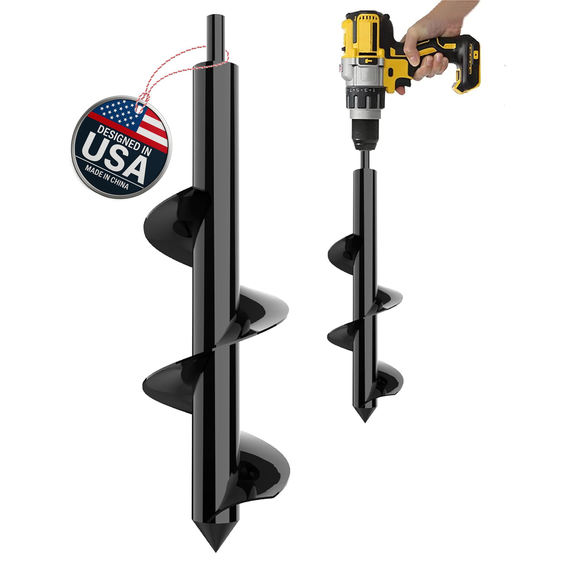 K-Brands Auger Drill Bit for Planting, 3 x 12 Inch, 3/8'' Hex Drive Drill
