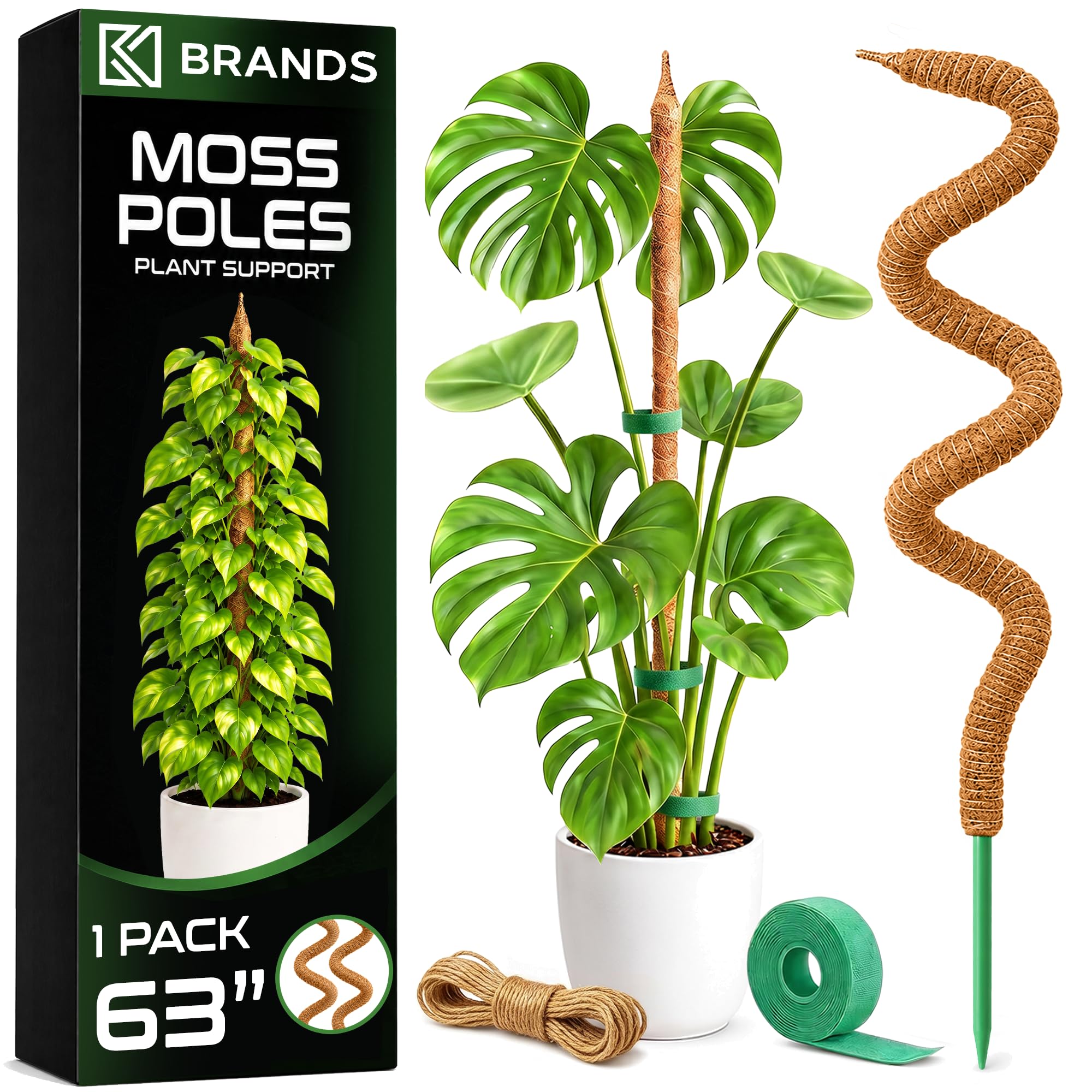 63'' Moss Pole Monstera Plant Support for Climbing Indoor Plants